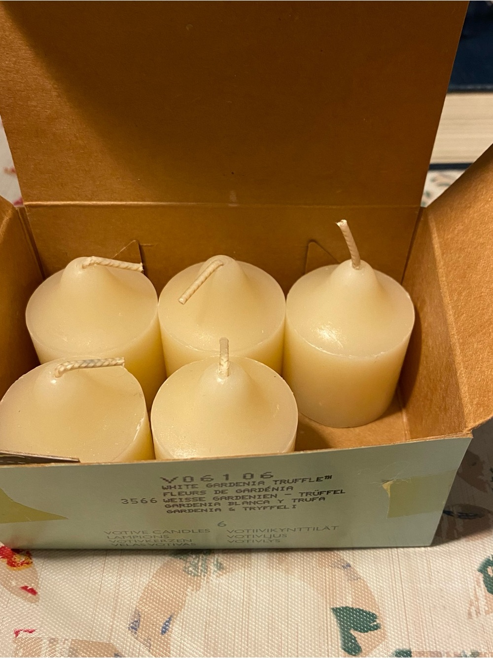 PartyLite White Gardenia Truffle Pillar Votive Candles - Set of 5 NIB